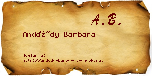 Andódy Barbara névjegykártya